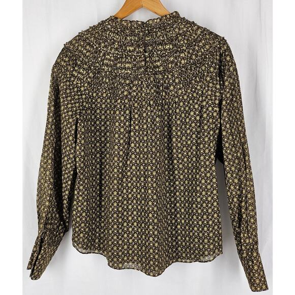 REBECCA TAYLOR WOMEN'S BROWN PAISLEY PATTERN BLOUSE TOP STYLE 721 947 8795 - Picture 10 of 13